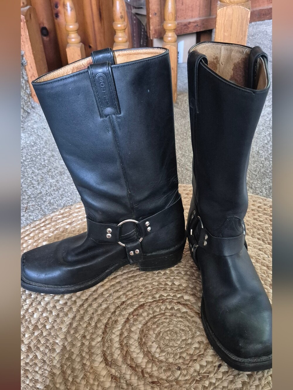 Boulet Black Harness Leather Boots Sz.8